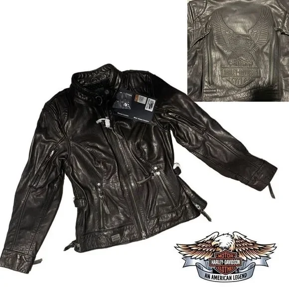 NWT Women's Line Stitcher Leather Jacket sz Xs-Petite - Picture 6 of 14